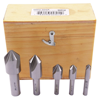 Precise 5 Piece 82 Degree Angle and 1/4 to 1 Inch (in) Size High Speed Steel Countersink Set - 2