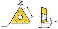 Terra Carbide 60 Degree Triangle, Indexable Carbide Turning/Boring Insert with TCMT2(1.5)1 EVC5T (22-150-007) - 2