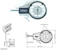 DyerGage 0.2 to 0.4 Inch (in) "Classic" Direct Reading Inside Diameter (ID) Groove Gage (104-101) - 4