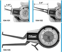 DyerGage 0.2 to 0.4 Inch (in) "Classic" Direct Reading Inside Diameter (ID) Groove Gage (104-101) - 5