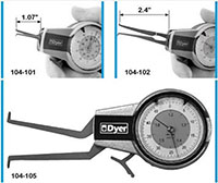 DyerGage 1.6 to 2.0 Inch (in) "Classic" Direct Reading Inside Diameter (ID) Groove Gage (104-106) - 2