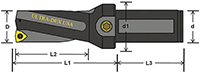 Ultra-Dex Indexable WCMX Drill Holder with 7.756 Inch (in) Length - UD-0625-2D-0630 (22-590-700) - 2