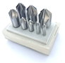 Precise 1/4-1 Inch (in) Size and 8 Piece 82 Degree Angle 6 Flute Chatterless Countersink Set