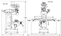 JET Elite ETM-949 9 x 49 Inch (in) Variable Speed Mill Machine with 3-Axis (Knee) Newall DP700 DRO Servo X, Y, Z-Axis Power feeds and Air Powered Draw Bar (894234) - 19